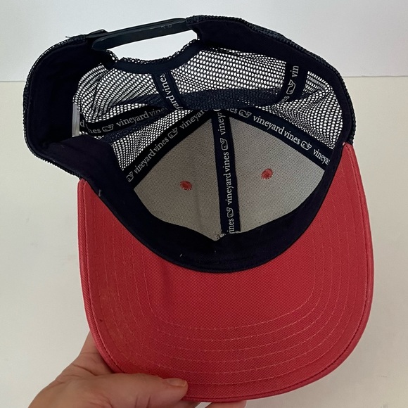 Vineyard Vines Red/Navy Trucker Hat SnapBack - Picture 4 of 5